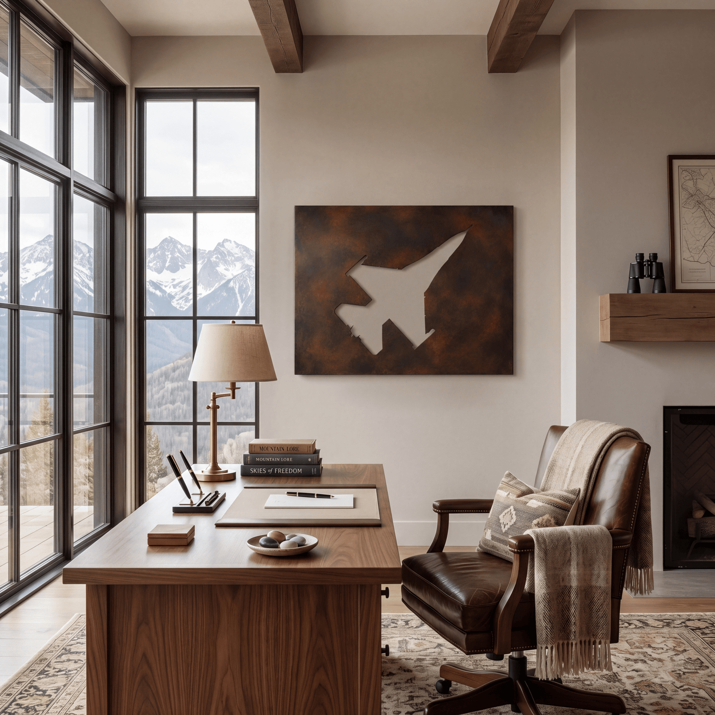 The Fighter Jet - Metal Wall Art - Umber - Anthem Classic