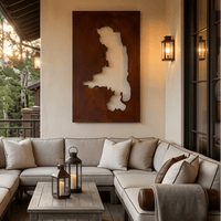 The Flathead Lake - Metal Wall Art - Oxide
