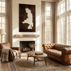 The Flathead Lake - Metal Wall Art - Umber - Anthem Classic