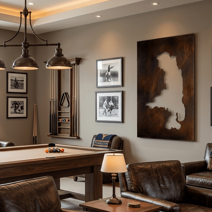 The Flathead Lake - Metal Wall Art - Umber - Anthem Classic