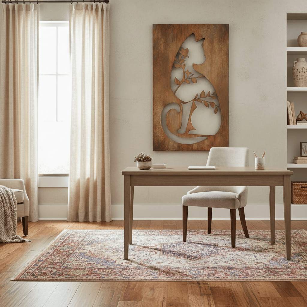 The Floral Feline - Metal Wall Art - Anthem Classic