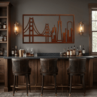 The Golden City Skyline - Metal Wall Art - Oxide