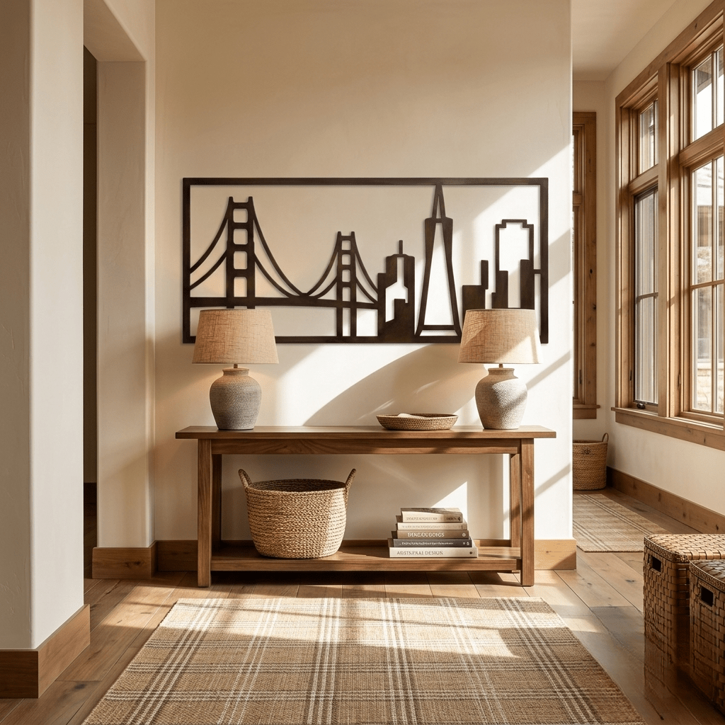 The Golden City Skyline - Metal Wall Art - Umber - Anthem Classic