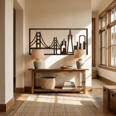 The Golden City Skyline - Metal Wall Art - Umber - Anthem Classic