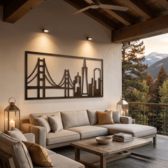 The Golden City Skyline - Metal Wall Art - Umber - Anthem Classic