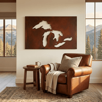 The Great Lakes - Metal Wall Art - Oxide