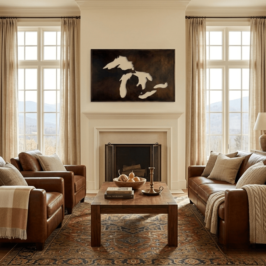 The Great Lakes - Metal Wall Art - Umber - Anthem Classic