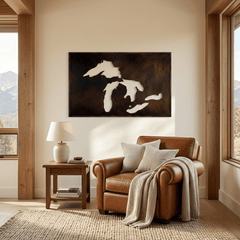 The Great Lakes - Metal Wall Art - Umber - Anthem Classic