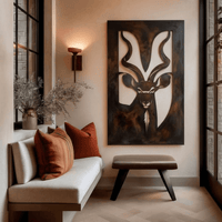 The Greater Kudu - Metal Wall Art - Umber