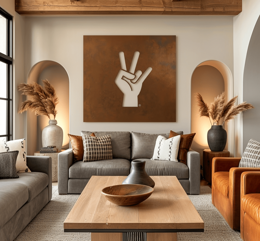 The Hand Fork - Metal Wall Art - Square Umber - Anthem Classic