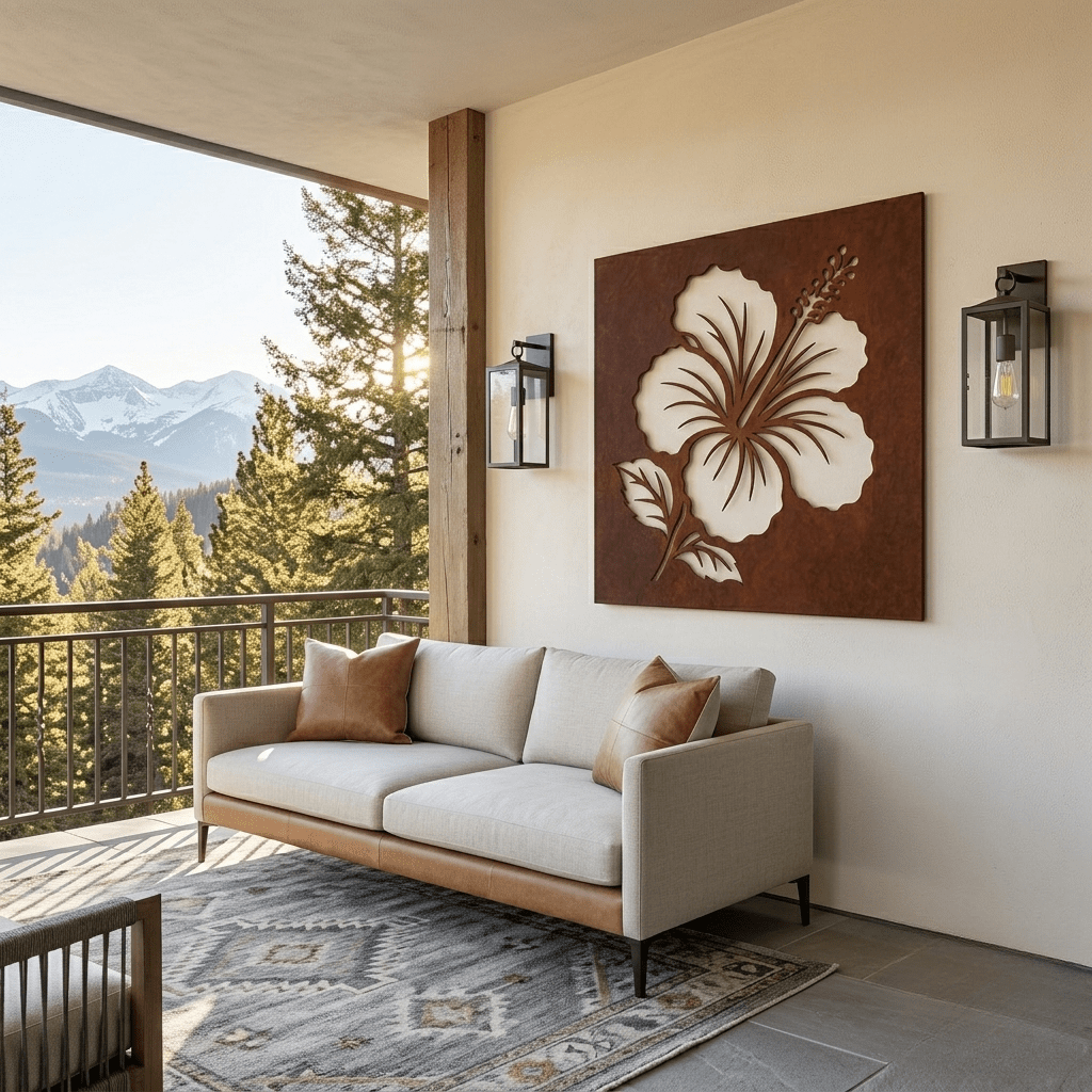 The Hibiscus - Metal Wall Art - Oxide - Anthem Classic