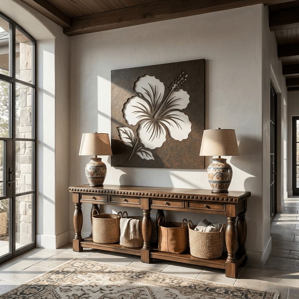 The Hibiscus - Metal Wall Art - Umber - Anthem Classic