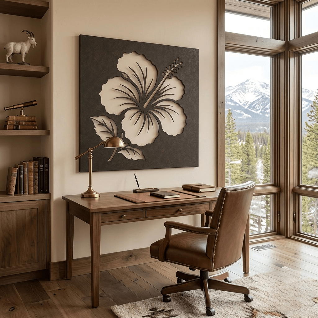 The Hibiscus - Metal Wall Art - Umber - Anthem Classic