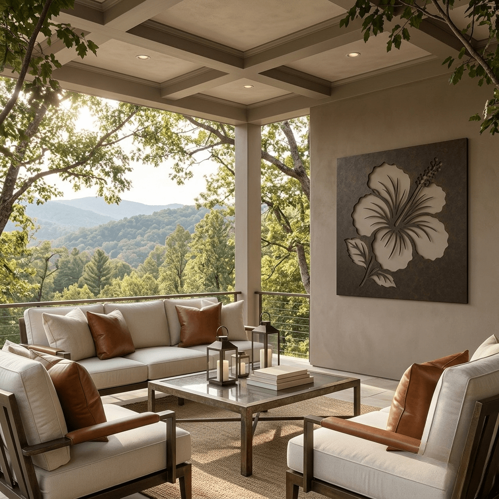 The Hibiscus - Metal Wall Art - Umber - Anthem Classic