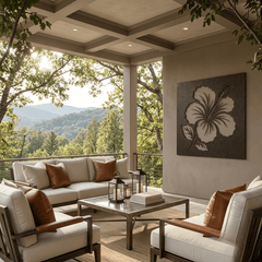 The Hibiscus - Metal Wall Art - Umber - Anthem Classic