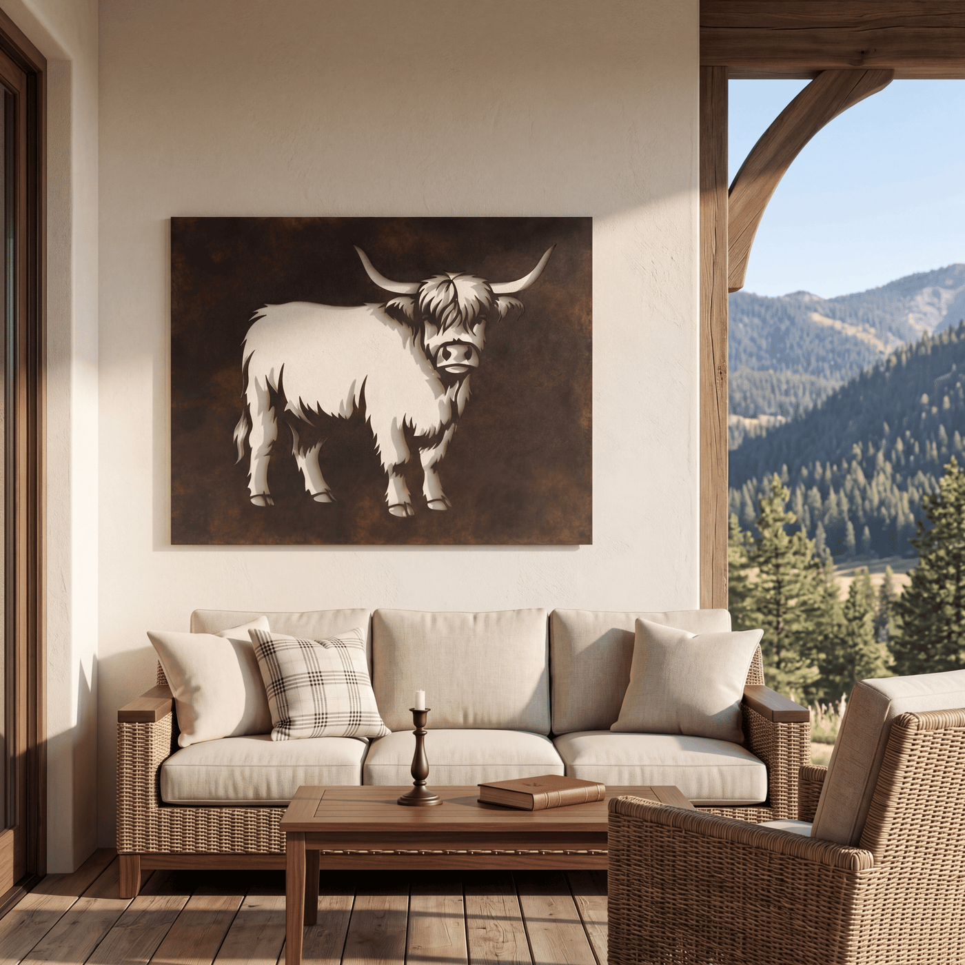 The Highland Cow - Metal Wall Art - Umber - Anthem Classic