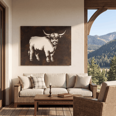 The Highland Cow - Metal Wall Art - Umber - Anthem Classic
