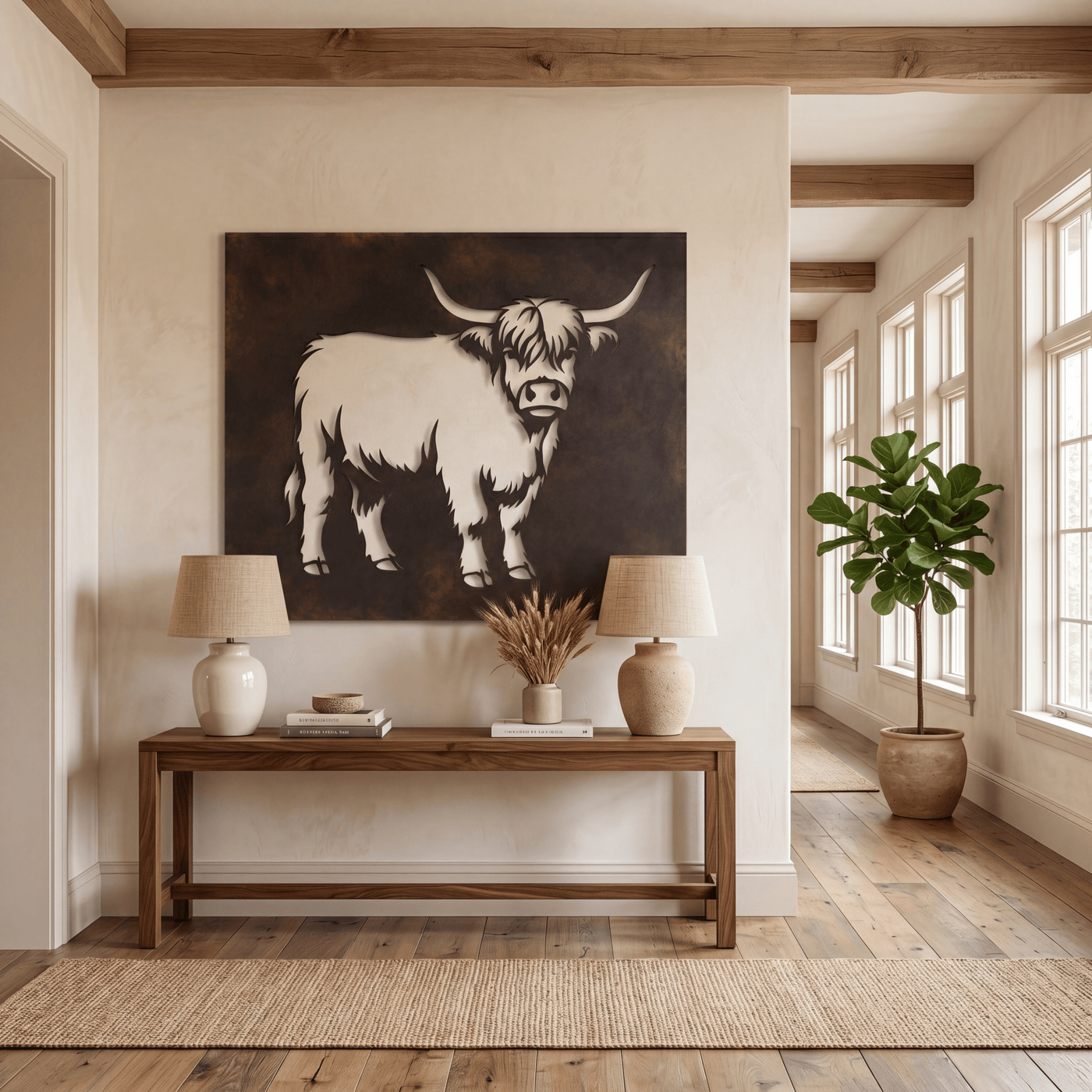 The Highland Cow - Metal Wall Art - Umber - Anthem Classic