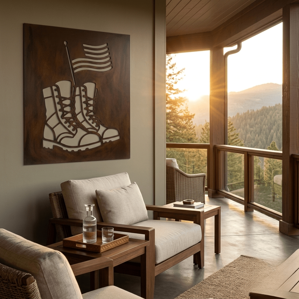 The Laced Up Boots - Metal Wall Art - Umber - Anthem Classic