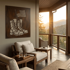 The Laced Up Boots - Metal Wall Art - Umber - Anthem Classic