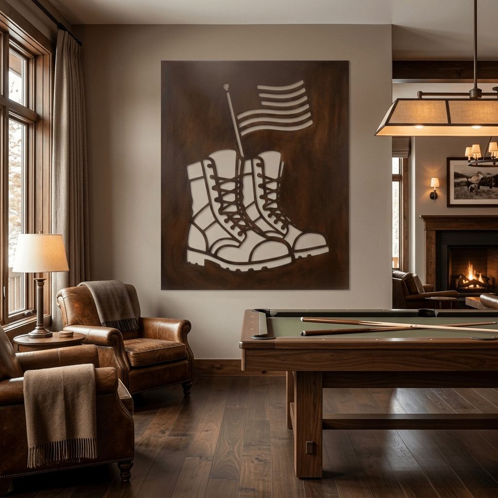 The Laced Up Boots - Metal Wall Art - Umber - Anthem Classic