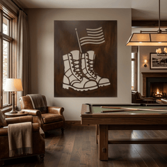 The Laced Up Boots - Metal Wall Art - Umber - Anthem Classic