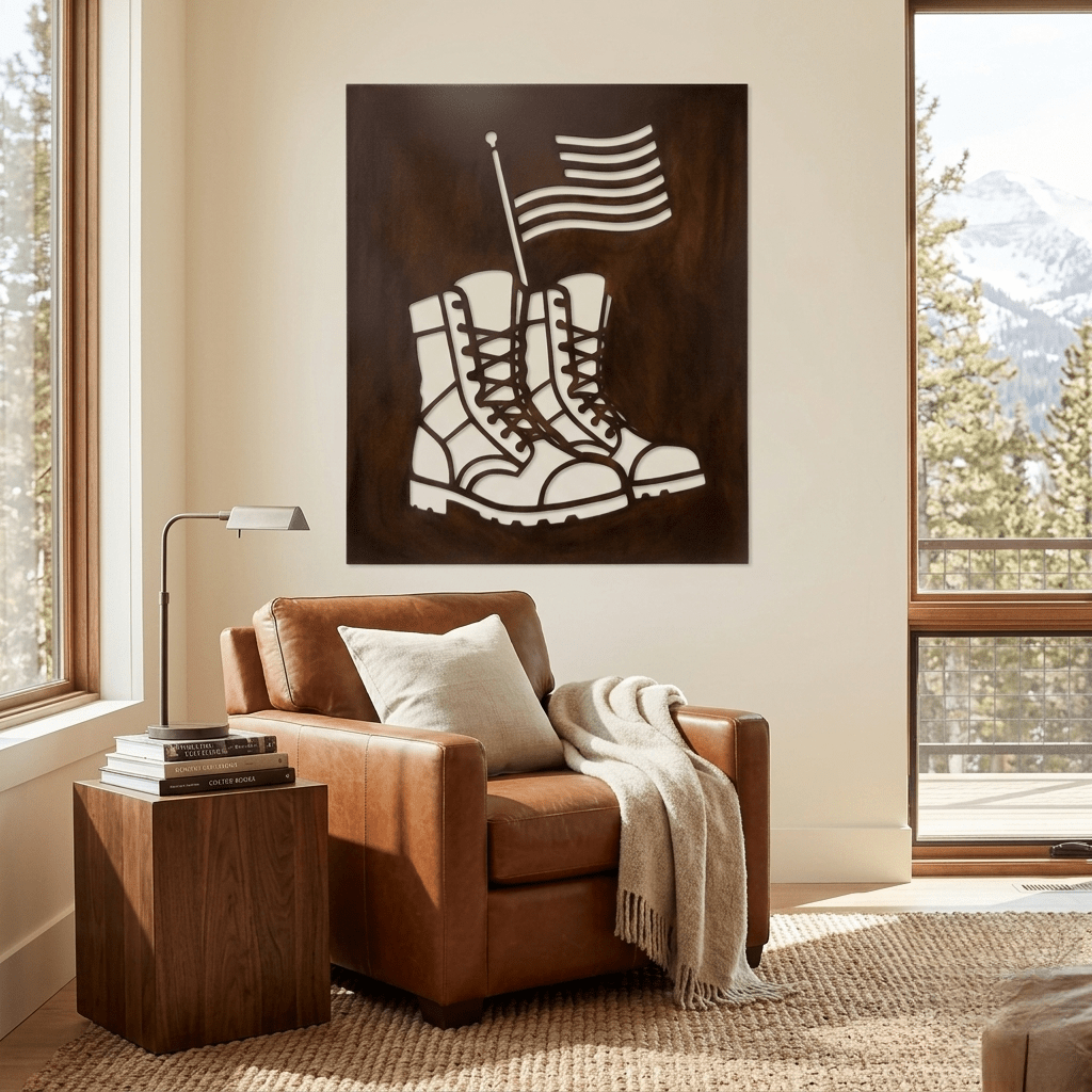 The Laced Up Boots - Metal Wall Art - Umber - Anthem Classic