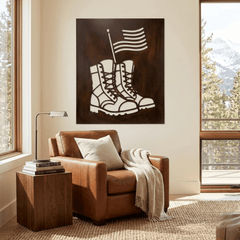 The Laced Up Boots - Metal Wall Art - Umber - Anthem Classic