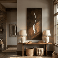 The Lake Geroge - Metal Wall Art - Umber