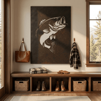 The Largemouth Bass - Metal Wall Art - Umber