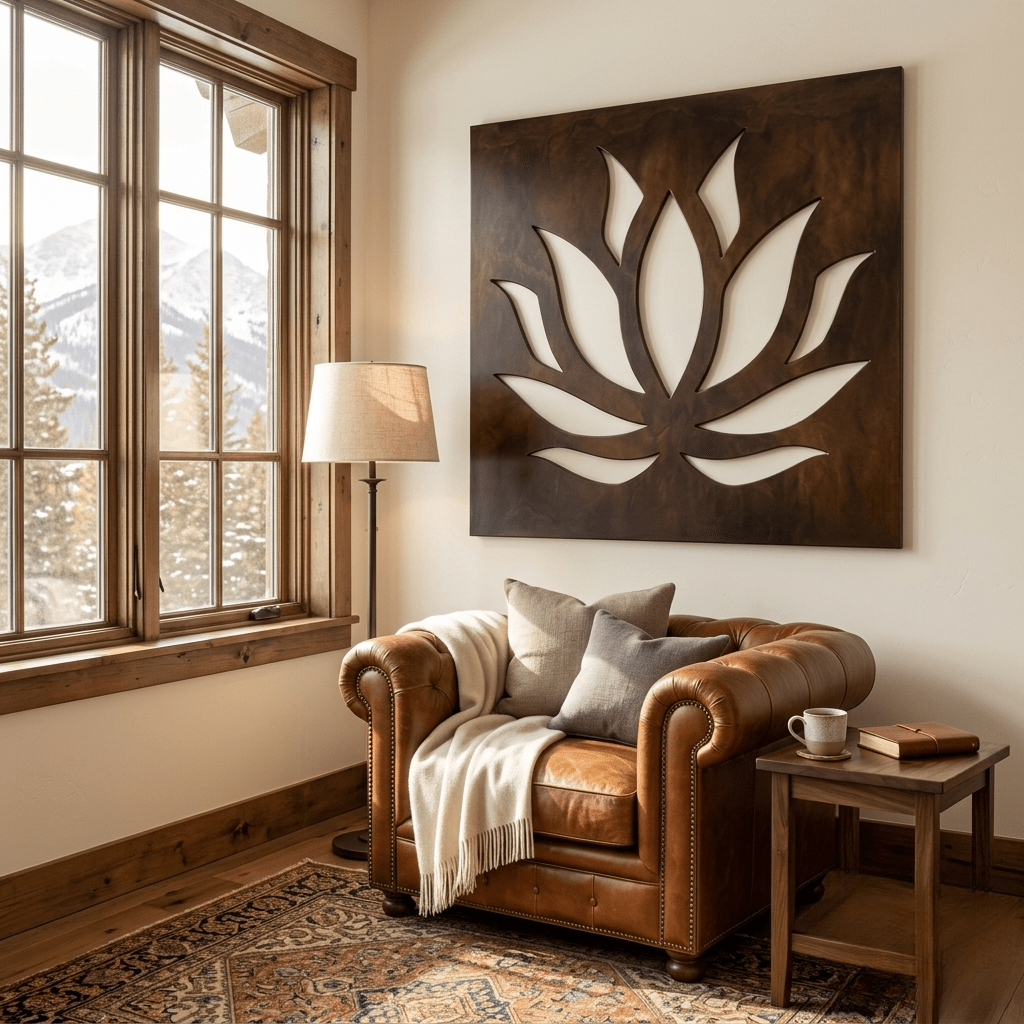 The Lotus - Metal Wall Art - Umber - Anthem Classic
