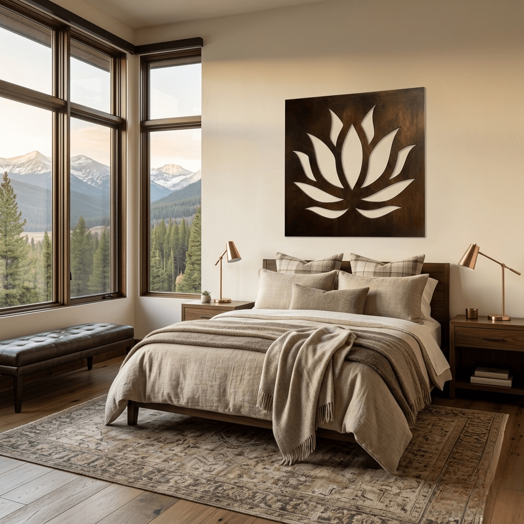 The Lotus - Metal Wall Art - Umber - Anthem Classic