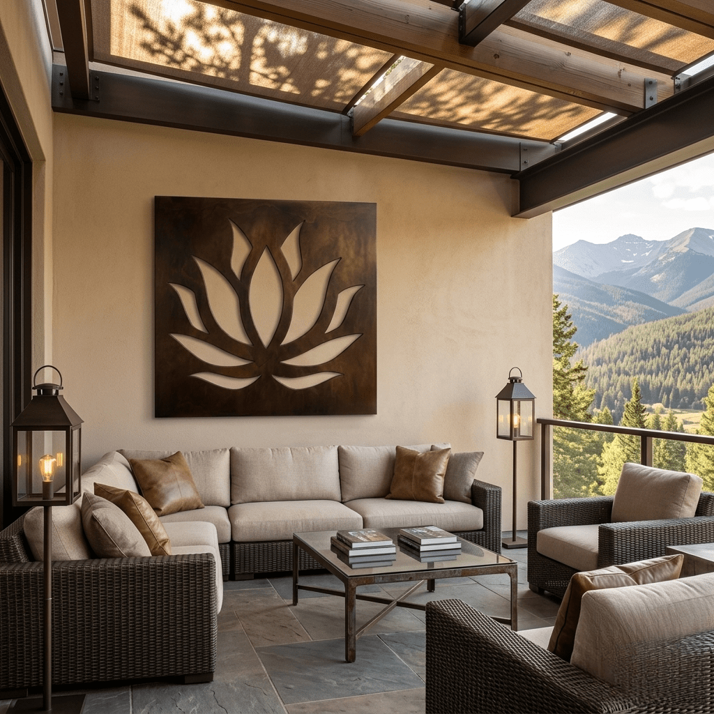 The Lotus - Metal Wall Art - Umber - Anthem Classic