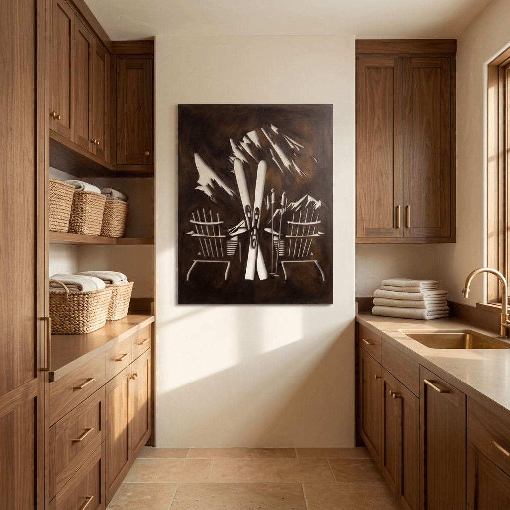 The Mountain Chairs - Metal Wall Art - Umber - Anthem Classic