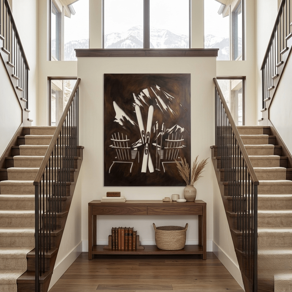 The Mountain Chairs - Metal Wall Art - Umber - Anthem Classic