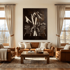 The Mountain Chairs - Metal Wall Art - Umber - Anthem Classic