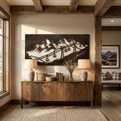The Mountain Lift - Metal Wall Art - Umber - Anthem Classic