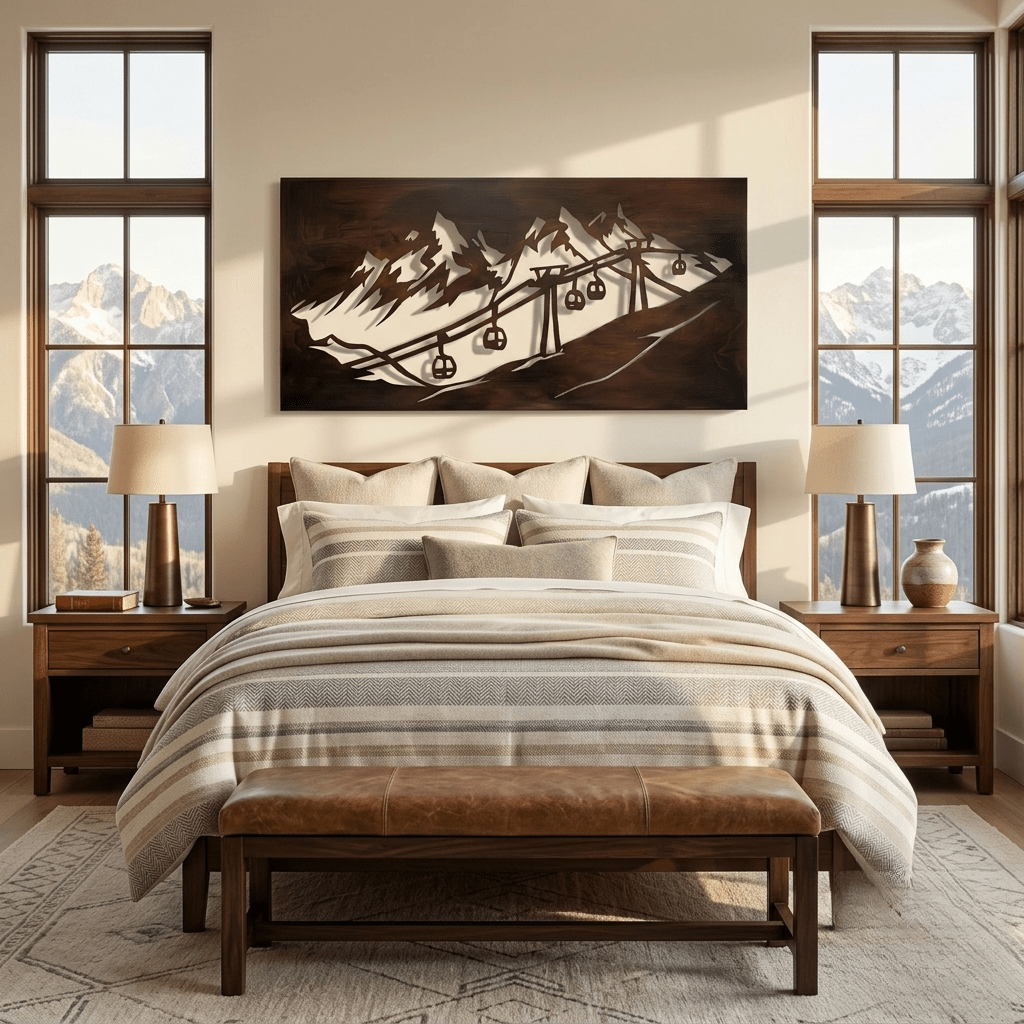 The Mountain Lift - Metal Wall Art - Umber - Anthem Classic