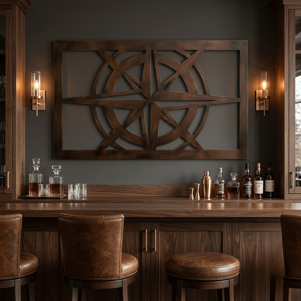 The Nautical Compass - Metal Wall Art - Umber - Anthem Classic