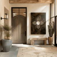 The New Mexico Zia Sun - Metal Wall Art - Umber