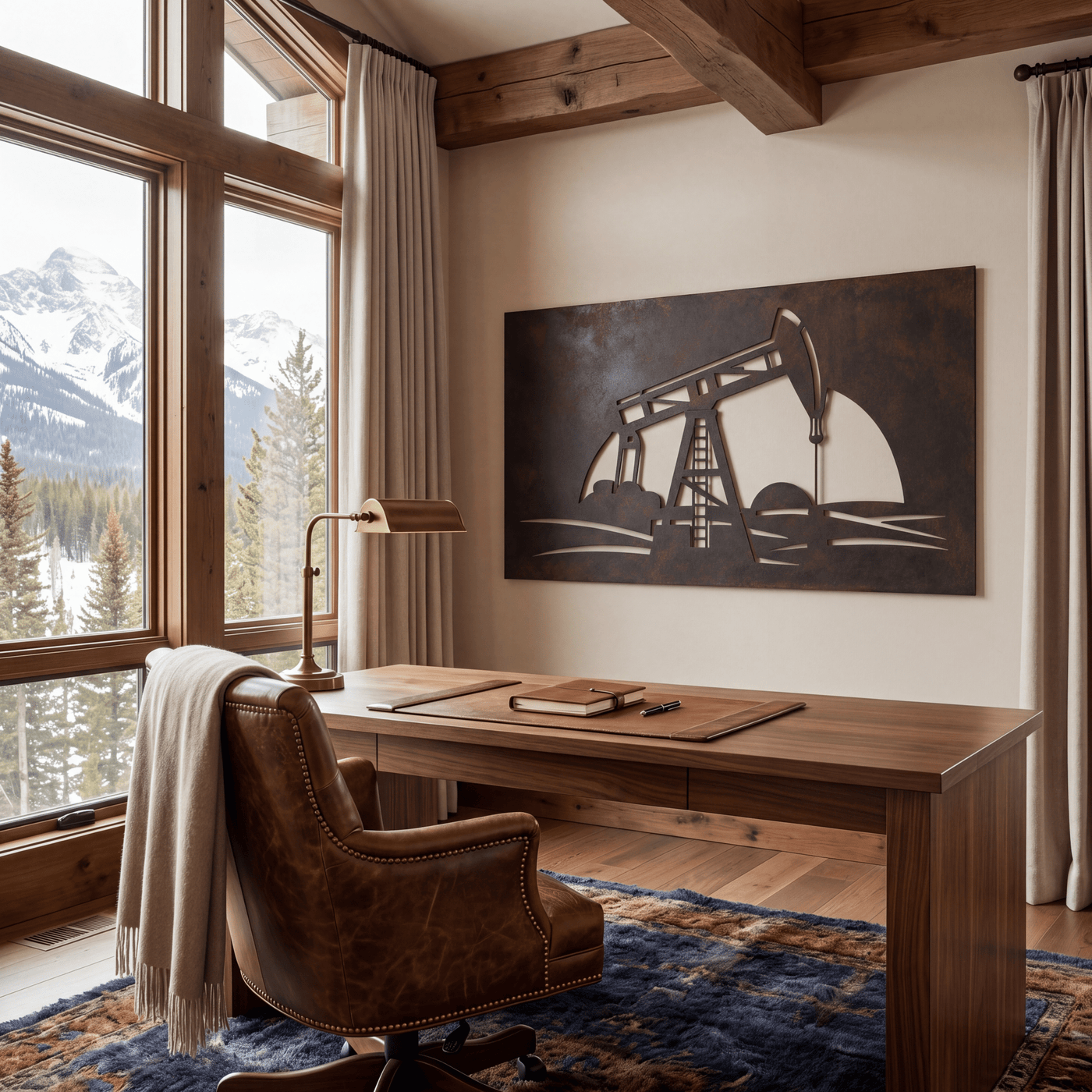 The Oil Well - Metal Wall Art - Umber - Anthem Classic