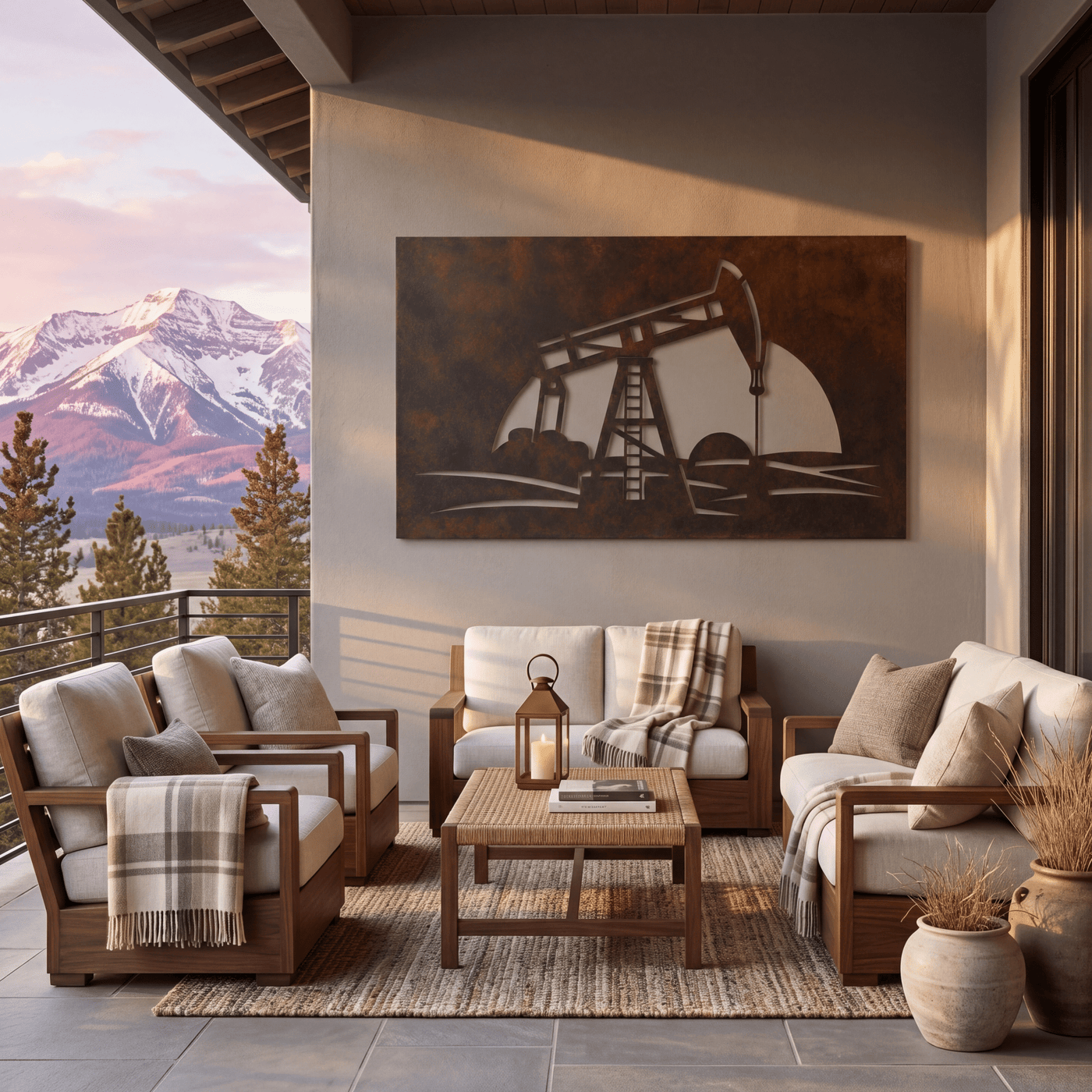 The Oil Well - Metal Wall Art - Umber - Anthem Classic