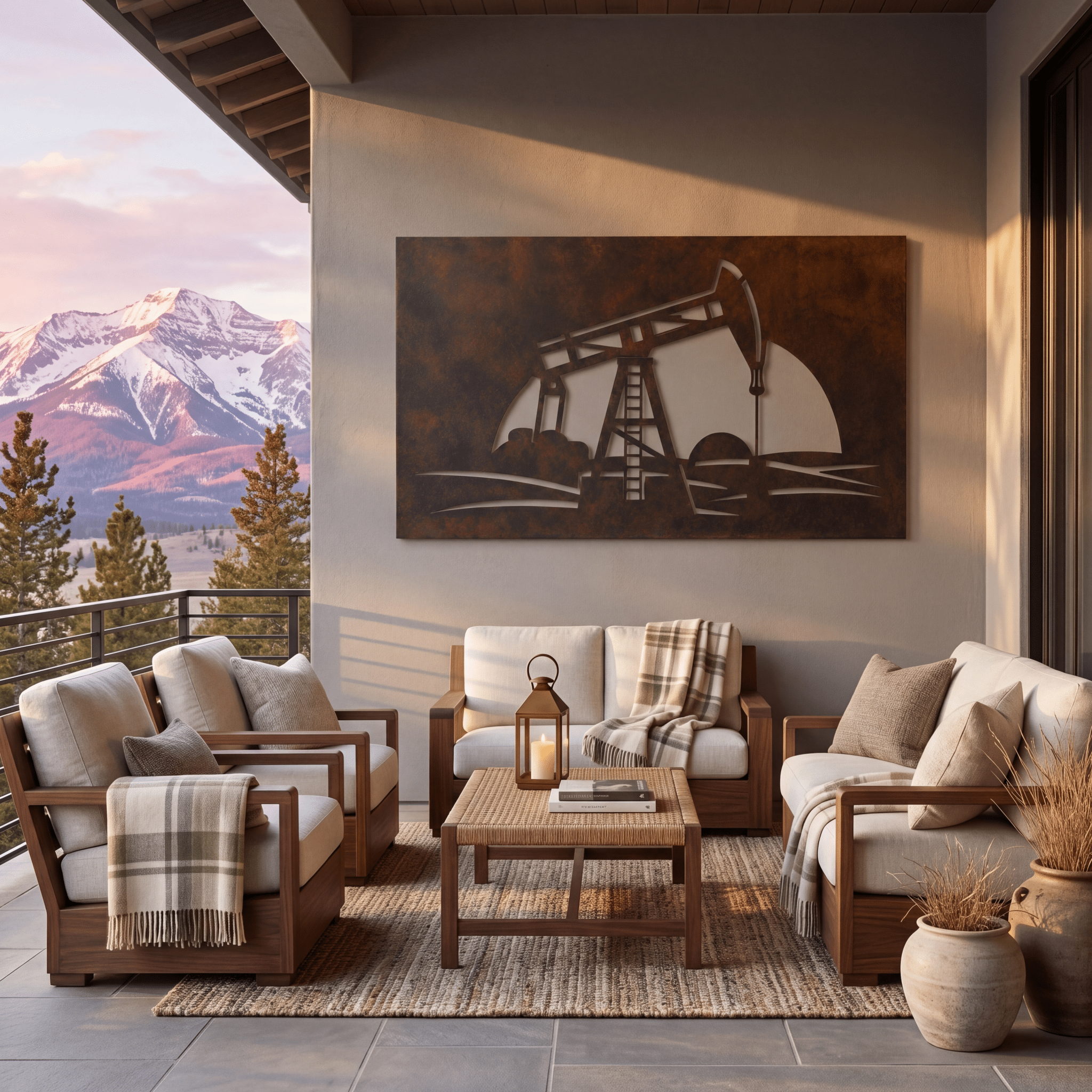The Oil Well - Metal Wall Art - Umber - Anthem Classic