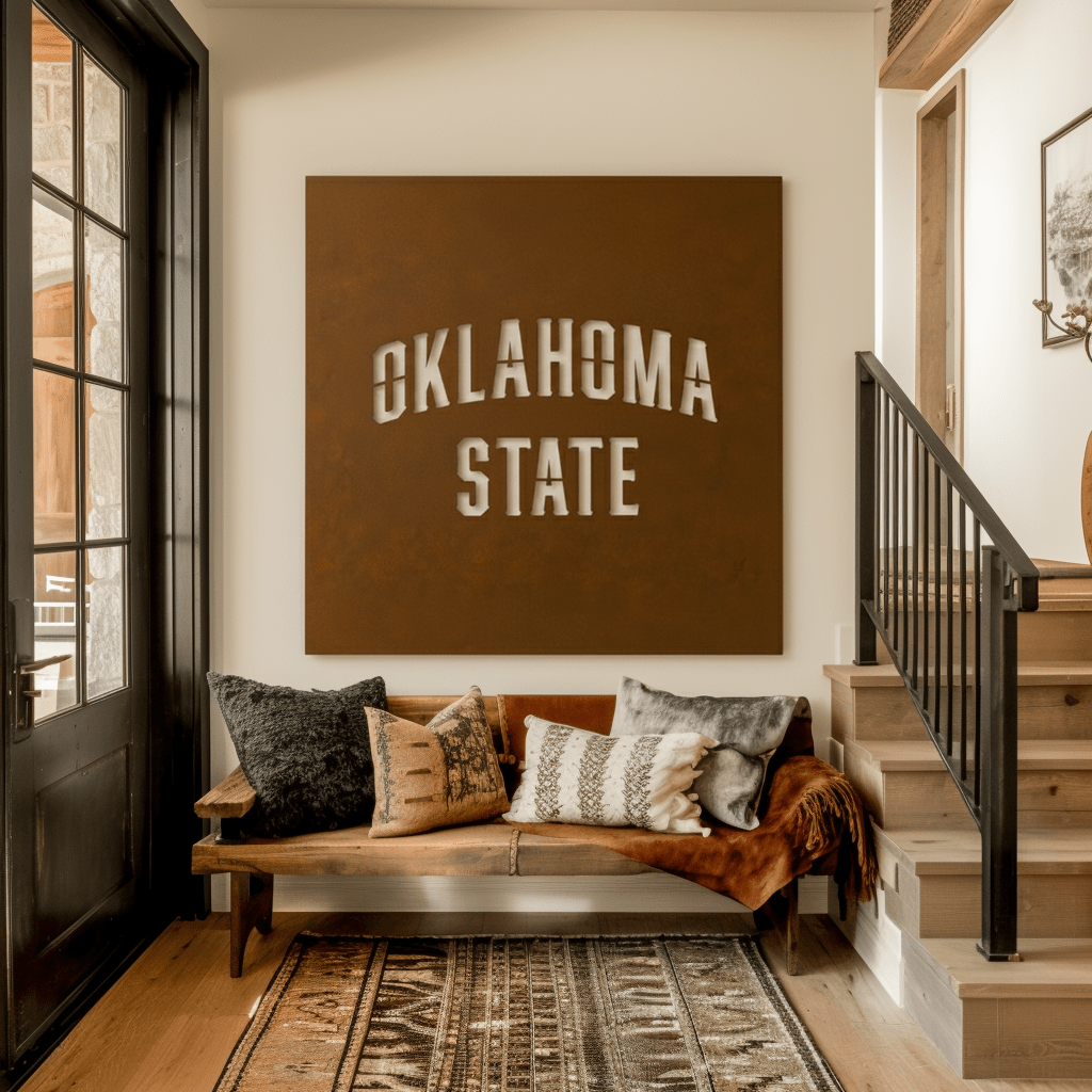 The Oklahoma State - Metal Wall Art - Square Umber - Anthem Classic