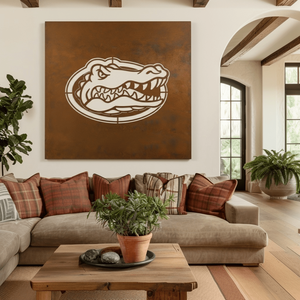 The Oval Gator - Metal Wall Art - Square Umber - Anthem Classic