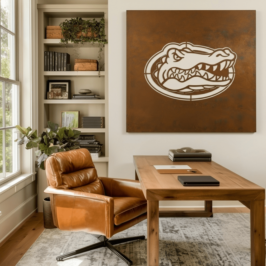 The Oval Gator - Metal Wall Art - Square Umber - Anthem Classic