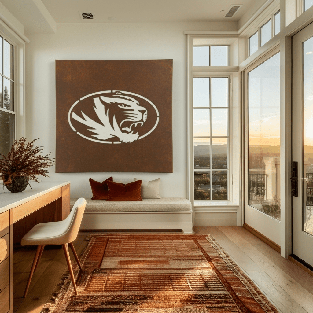 The Oval Tiger - Metal Wall Art - Square Umber - Anthem Classic