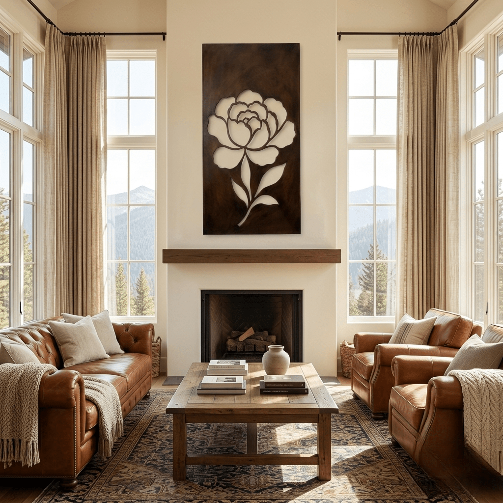 The Peony - Metal Wall Art - Umber - Anthem Classic