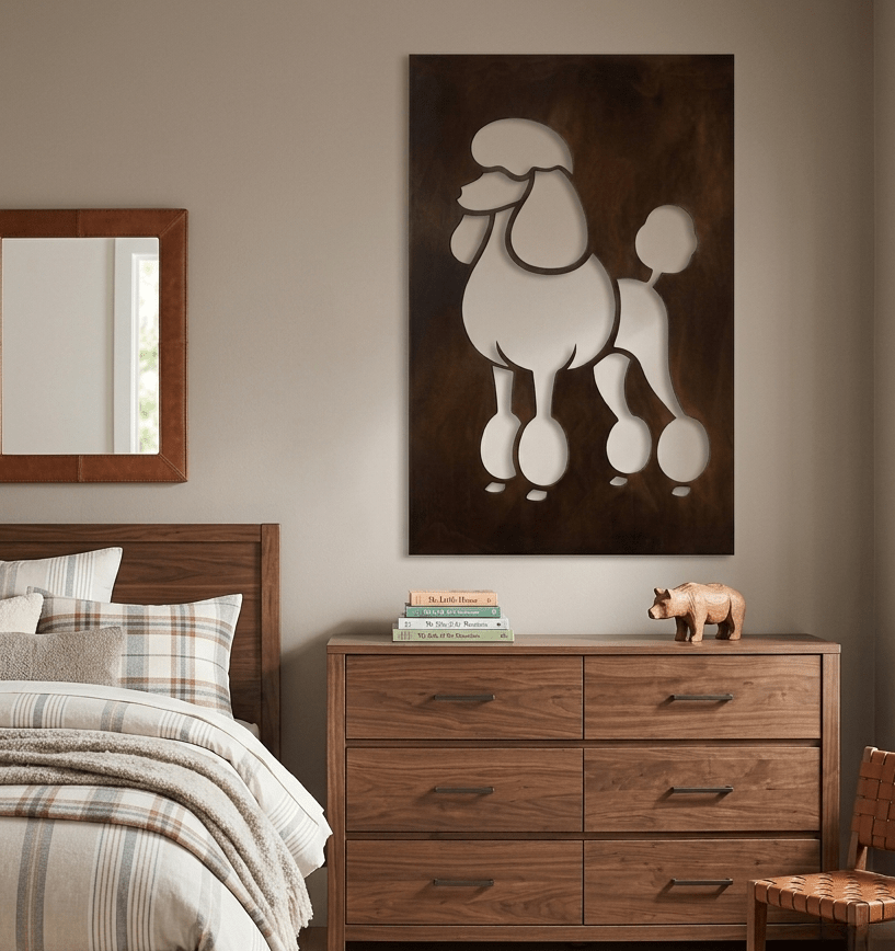 The Poodle - Metal Wall Art - Umber - Anthem Classic