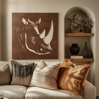 The Rhino - Metal Wall Art - Oxide